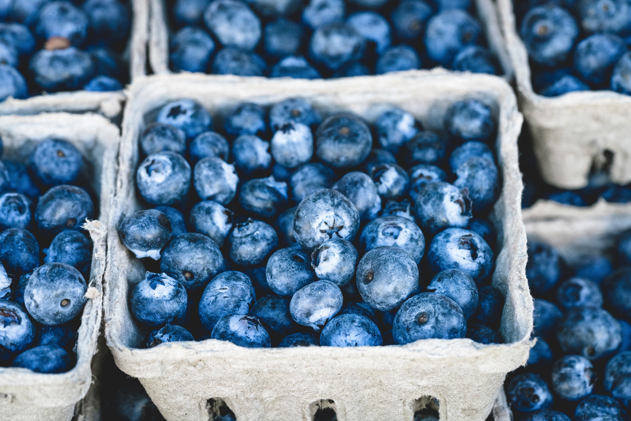 Punnet of blueberries