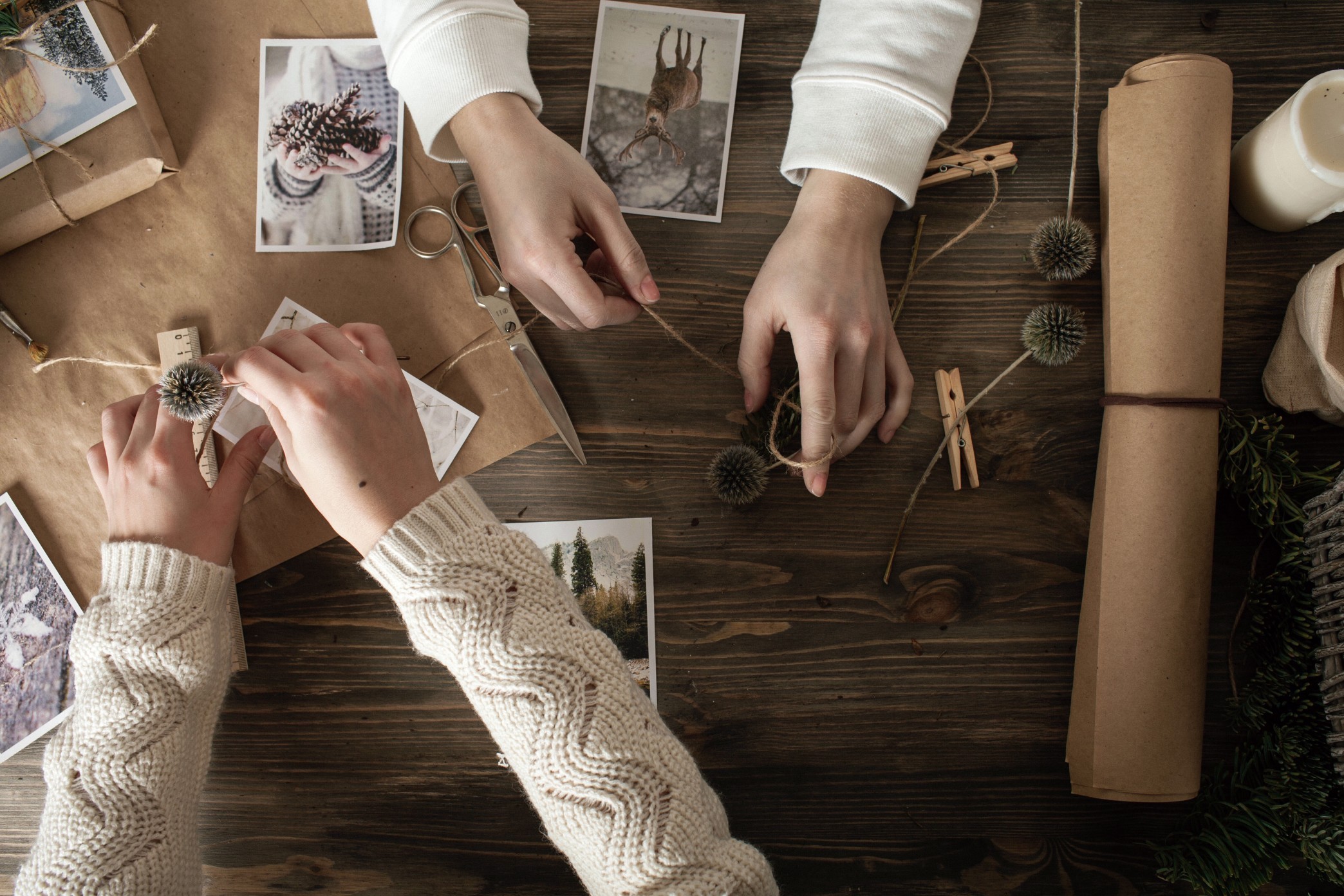 Putting a family scrap book together