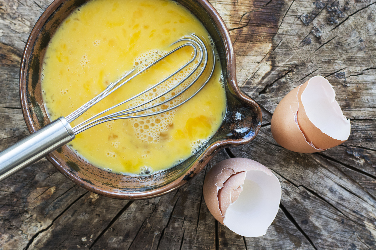 Whisking eggs
