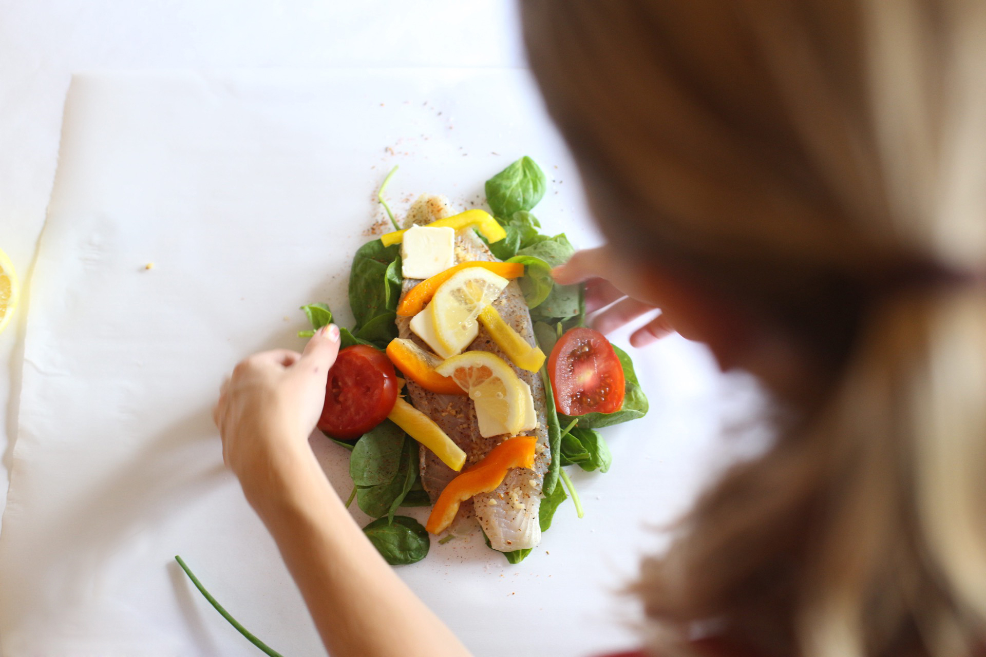 Papillote fresh fish and vegetables baked in parchment paper t20 o1by GP