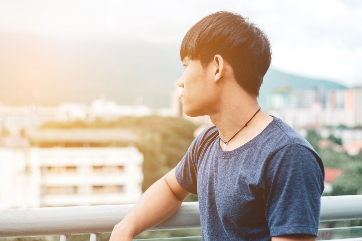 Young-man-sunset